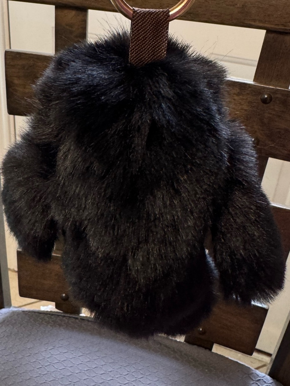 Fluffy Black Rabbit Keychain - Picture 5 of 7